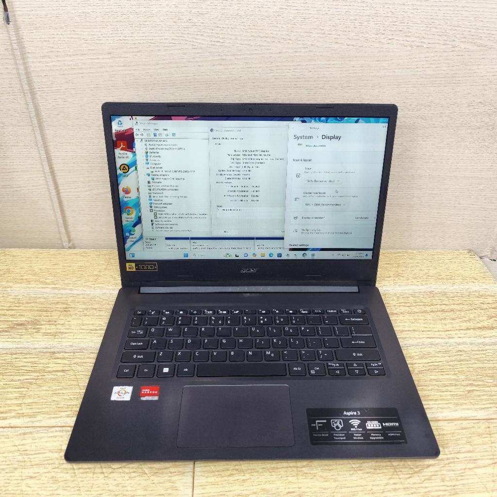 Laptop Second Acer Aspire 3 A314-22 Amd Athlon Silver 3050u Ram 4gb Ssd 256gb Fhd