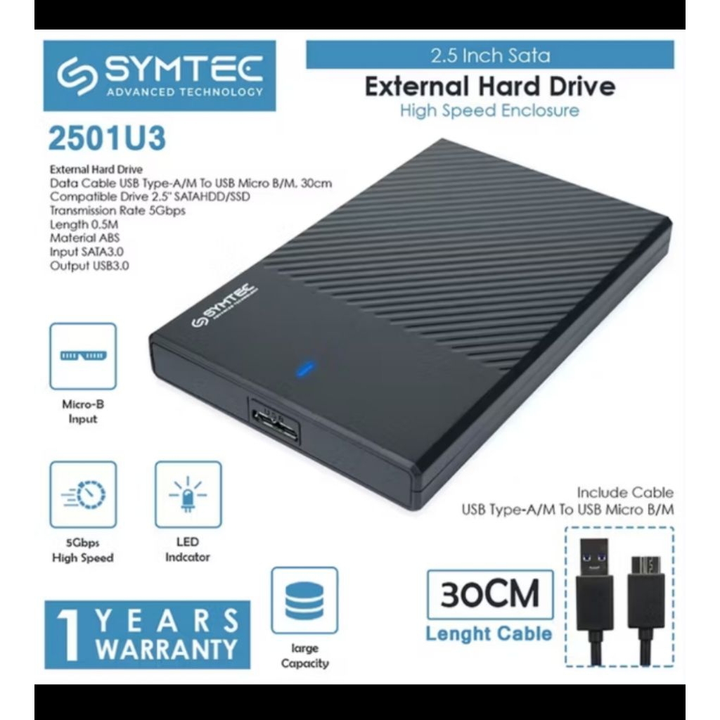 HDD enclosure symtec untuk eksternal