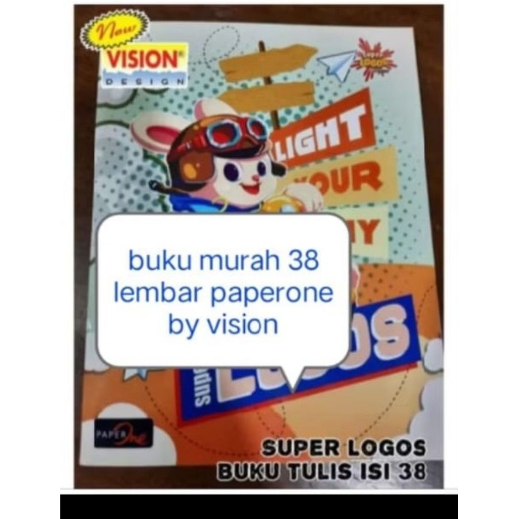 

Buku tulis murah 38 lembar paperone by vision 10buku