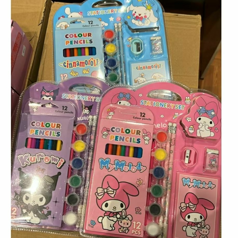 

alat tulis kuromi sanrio melody pensil warna karakter lucu set atk set mewarnai hadiah anak