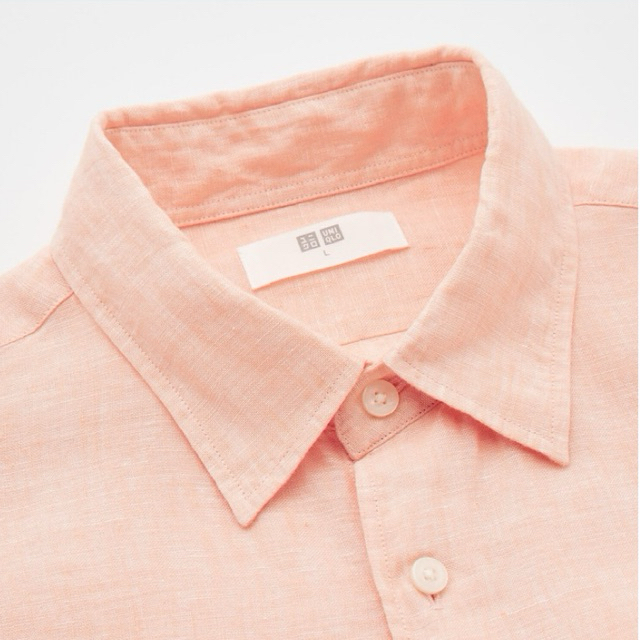 UNIQLO Kemeja Pria Warna Orange – Bahan Linen Premium