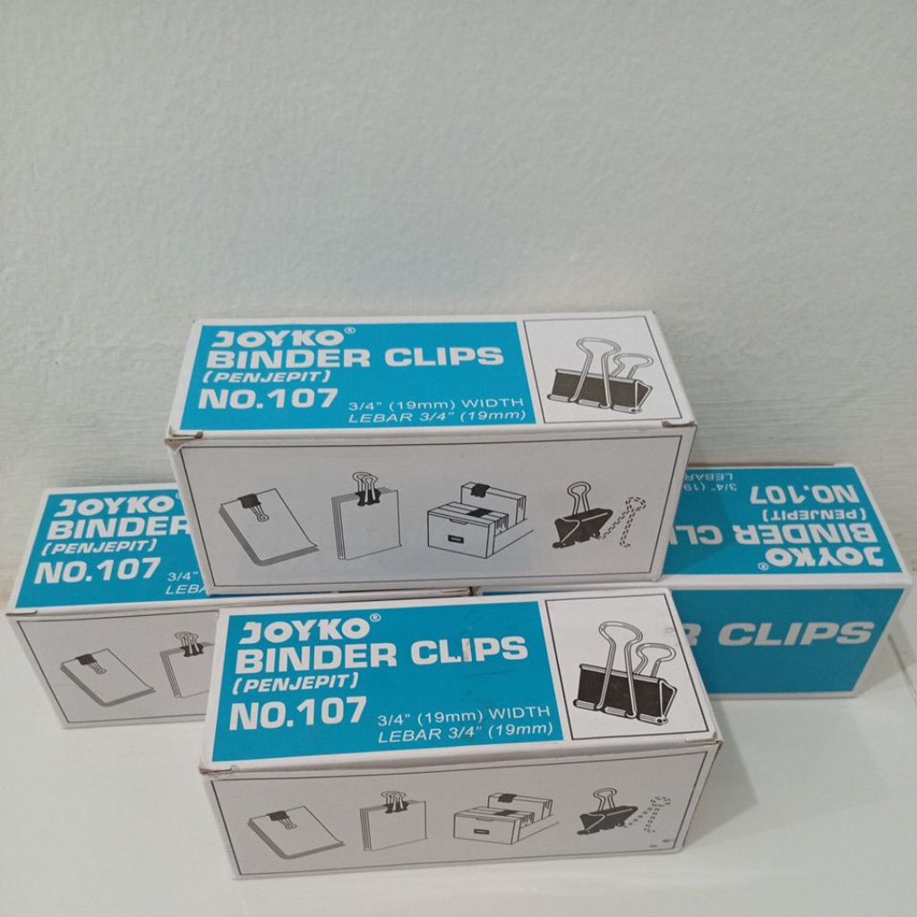 

Binder clip no. 107 Merk JOYKO (isi 12 kotak kecil)