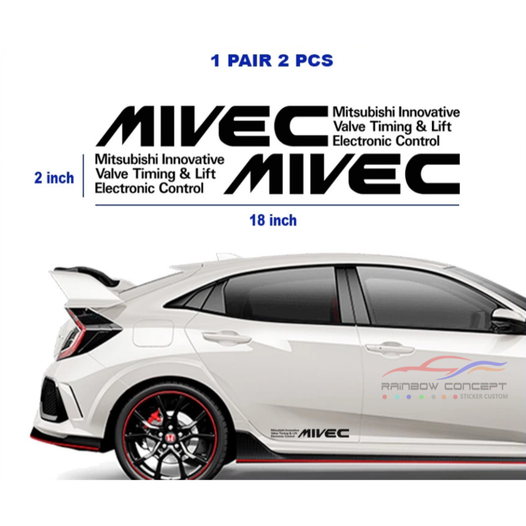 MITSUBISHI MIVEC Car Side Door Sticker MIVEC Mitsubishi Stiker 2pcs
