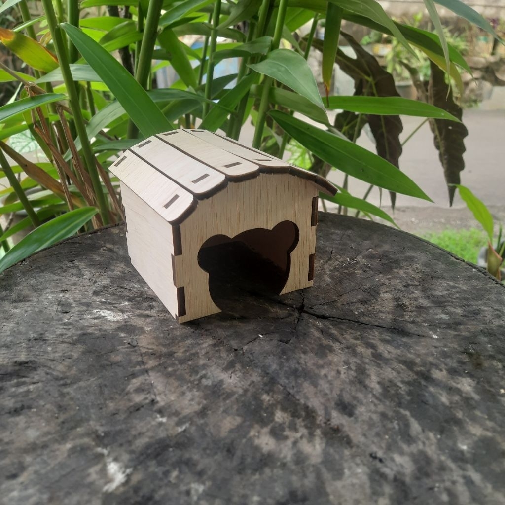 Rumah Hamster Mini Mode Laser Cutting