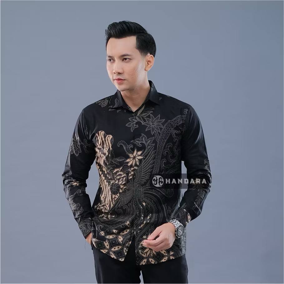 Batik Pria Lengan Panjang Casual - Kemeja Batik Pria Lengan Panjang Modern Mewah - Baju Batik