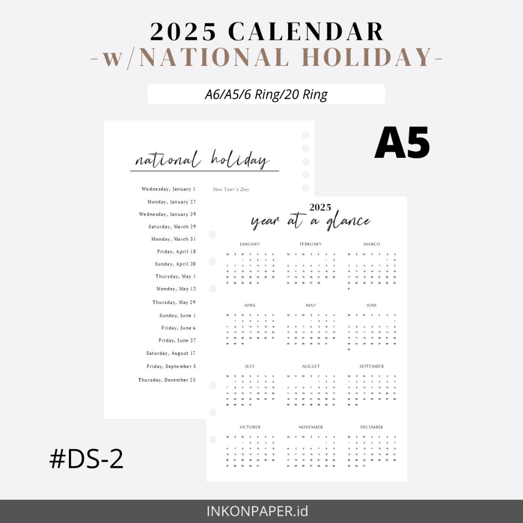 

Kalender 2025/Planner 2025/Planner Dashboard/ Calendar Planner by INKONPAPER.id