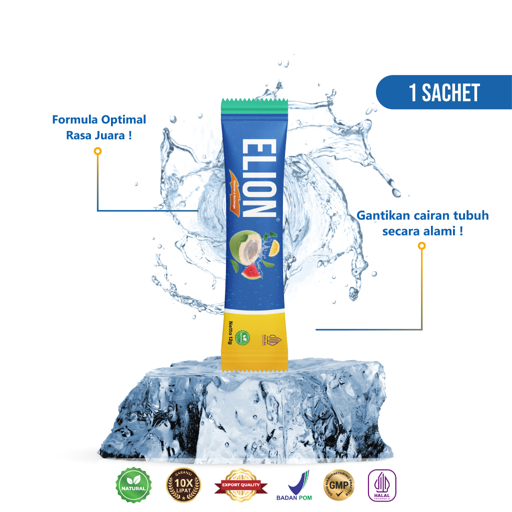 

ELION Electrolyte Mix || 1 Sachet || Gantikan Cairan Tubuh Dengan Yg 100% Alami