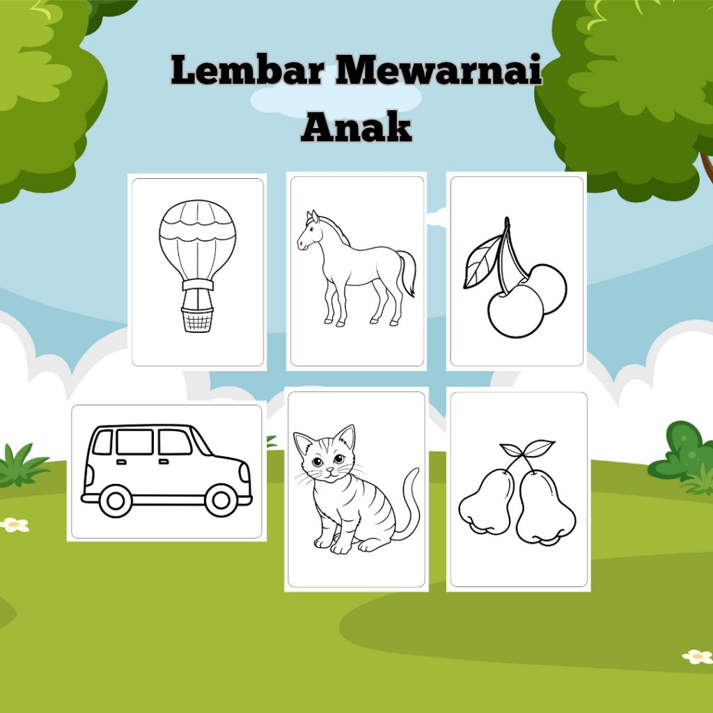 

Lembar Mewarnai Anak A5 | Mewarnai | Aktivitas Mewarnai