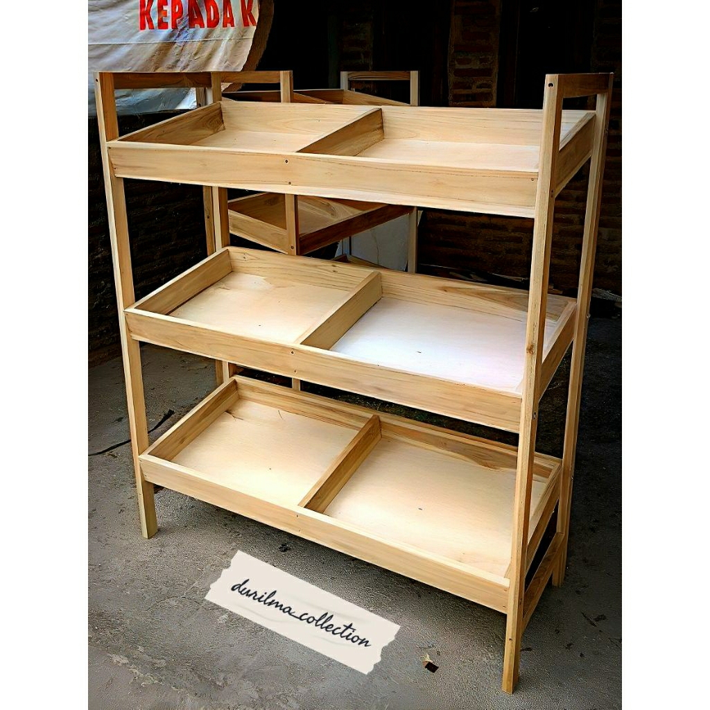 rak display susun serbaguna/ rak buah/rak sayur/rak sembako/rak kayu jati