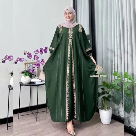 SELVIA KAFTAN-ABAYA GAMIS MUSLIM KAFTAN NEW MOTIF SELVIA BUSUI FRENDLY KAIN RAYON PREMIUM