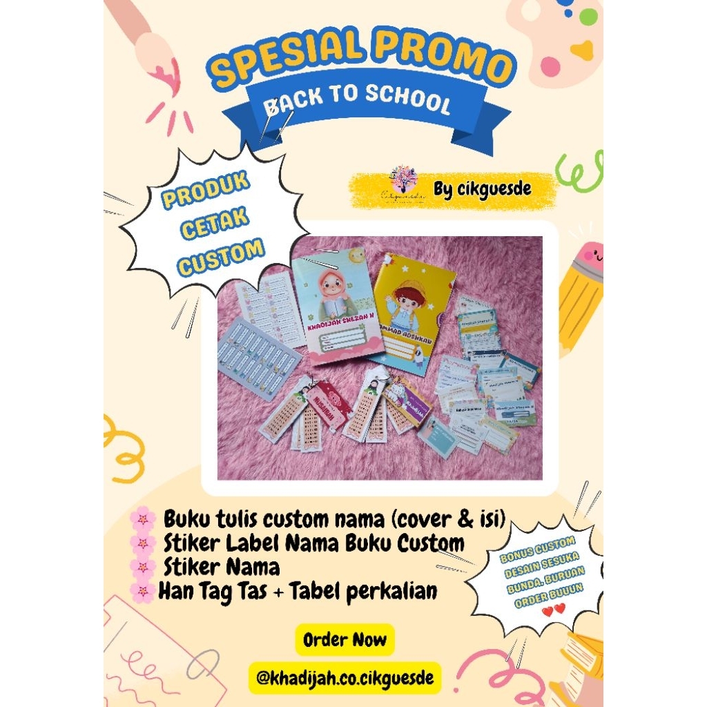 

Paket lusinan 12 buah buku tulis custom