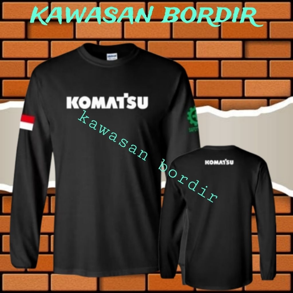 bordir t-shirt Komatsu kaos Komatsu baju Komatsu seragam Komatsu full bordir..