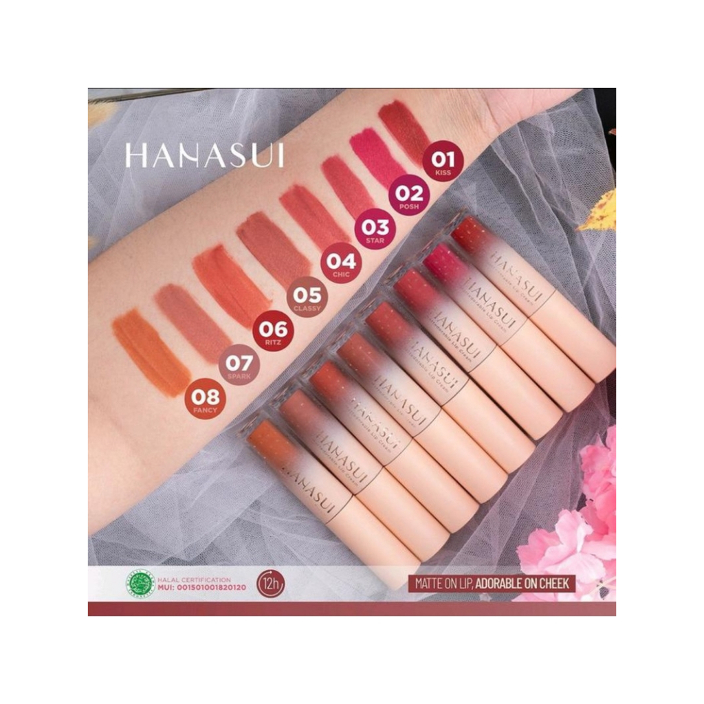 LIPCREAM HANASUI MATTEDORABLE ORI LIPSTIK CANTIK DAN TAHAN LAMA