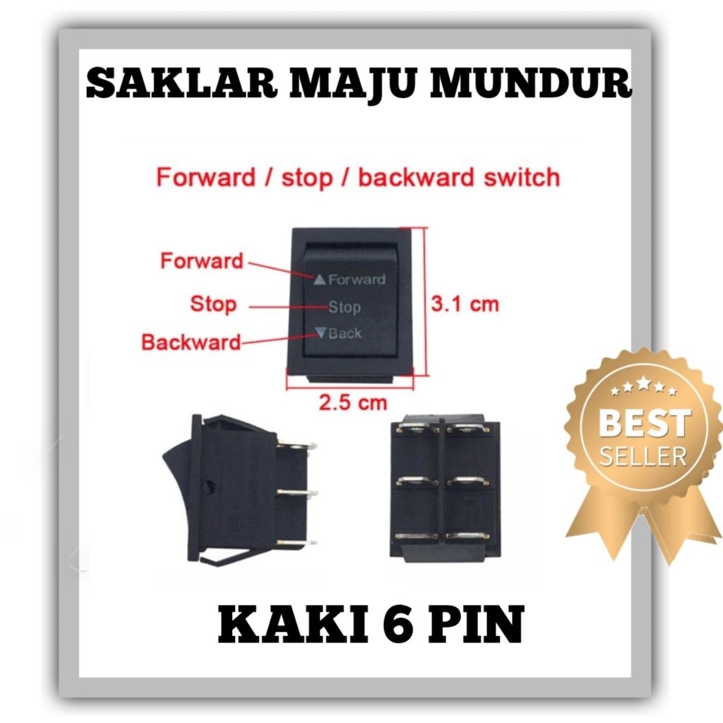 Saklar tiga fungsi maju netral mundur mobilan aki anak