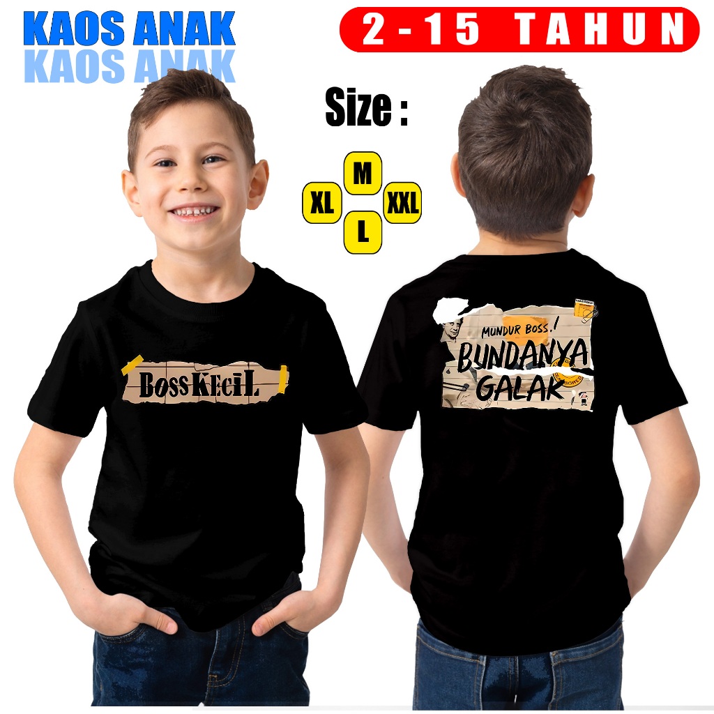 Kaos Anak Boss Kecill Mundur Boss Bundanya Galak - Baju Kata Viral - nyaman dan adem