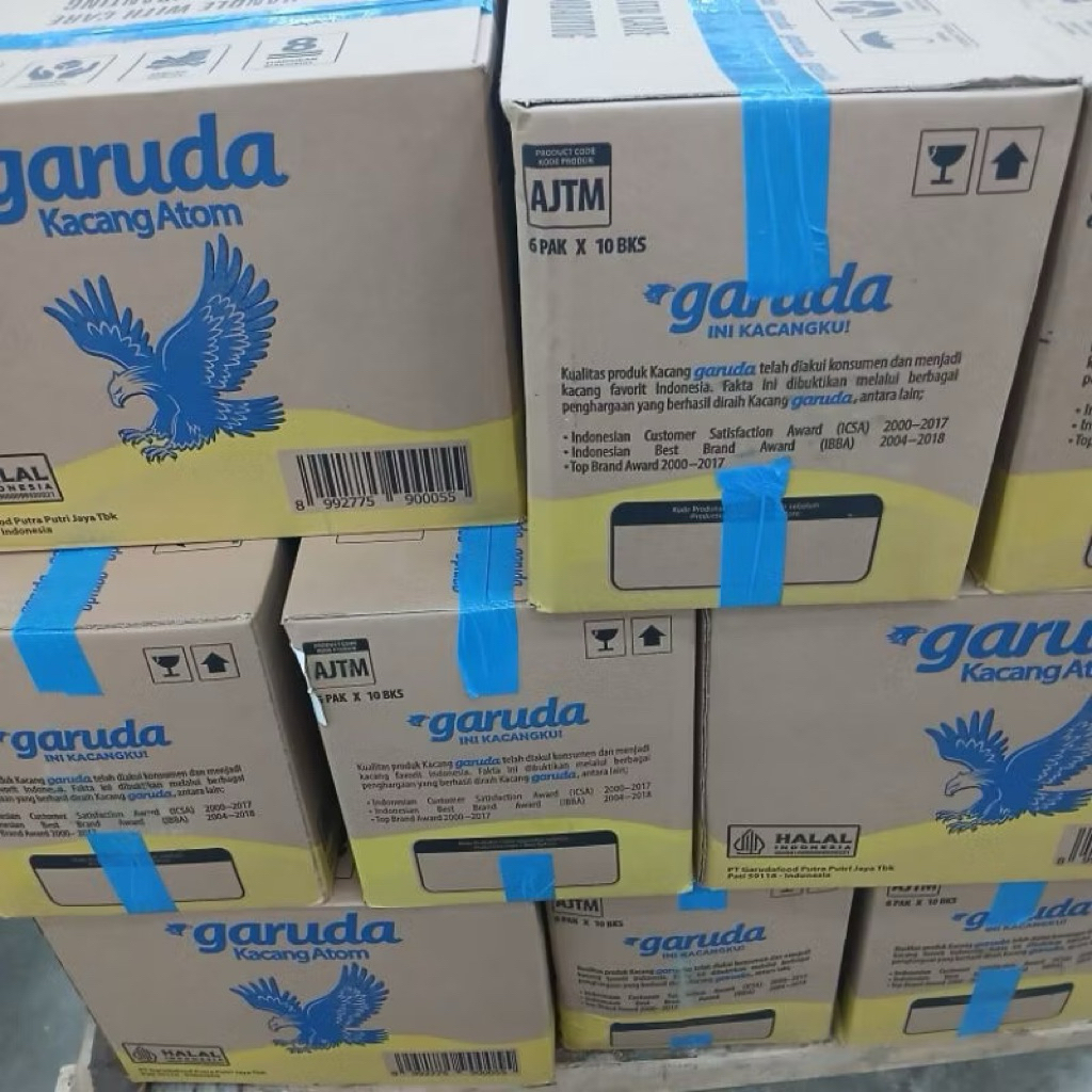 

Garuda Kacang Atom 100gr Order 1Dus (6 Pak x 10Bungkus)