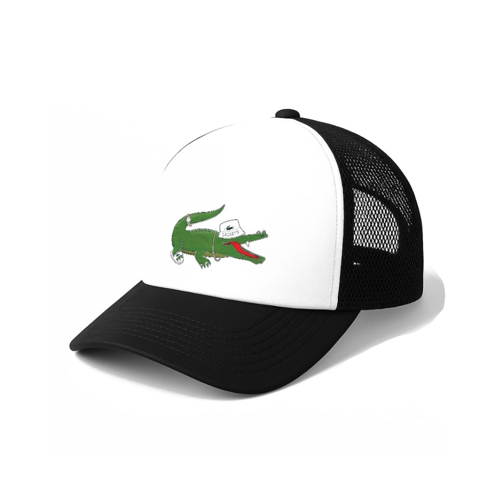 TRUCKER HAT LACOSTE NEW (  TOPI JARING PREMIUM ) ++ FREE STICKER BAND