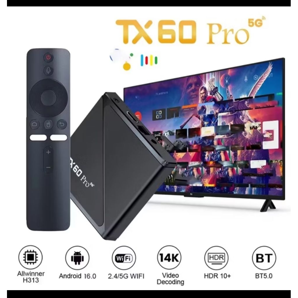 kotak tv android TX60Pro (Android tv 16 - 5G)