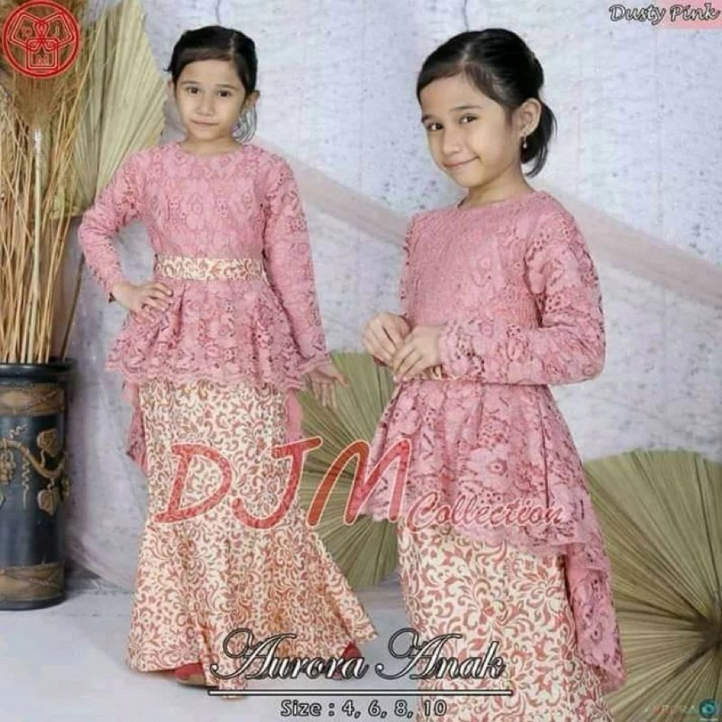 Setelan Kebaya Brukat Modern / Kebaya Anak TK-SD / Baju Kebaya Anak Perempuan / Kebaya Wisuda Anak /