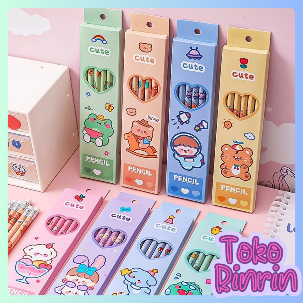 

Rinrin 6 Pcs Pensil Motif Kartun Lucu/Pensil Murah Meriah