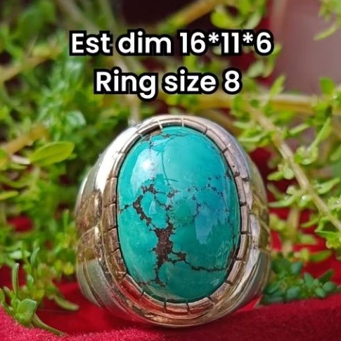 batu pirus persia ring perak