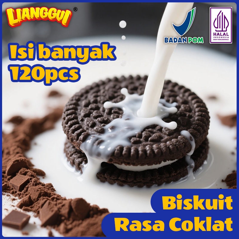 

LIANGGUI Biskuit Renyah Susu 60ps Halal, Snack Viral Enak Cemilan Sekolah & Keluarga, Renyah Bergizi