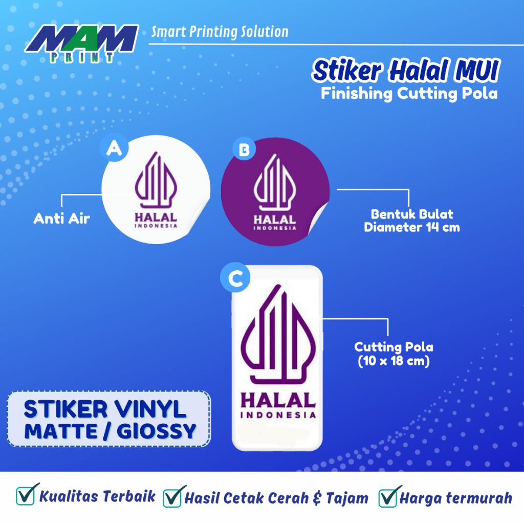 

CUTTING STICKER / STIKER HALAL INDONESIA STIKER LOGO MUI / HALAL LOGO MUI / LOGO BARU 2025 / STIKER HALAL RESTORAN CAFE