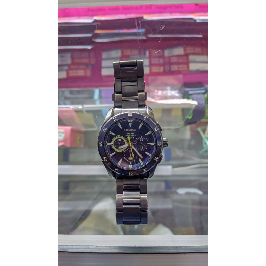 JAM TANGAN PRIA SEIKO SOLAR CHRONOGRAPH SSC185P1 LIMMITED EDITION ORIGINAL
