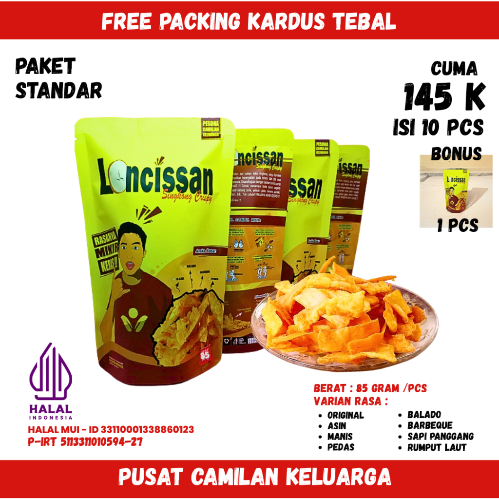 

Paket Keripik Standar Loncissan Singkong Crispy Mix Aneka Rasa