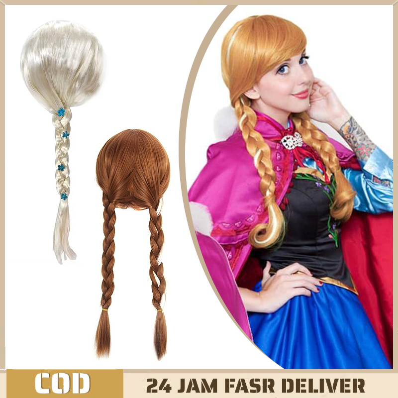 Bando Wig Anak Perempuan Rambut Palsu Anak Perempuan Wig Rambut Anak Perempuan Rambut Palsu Elsa Fro