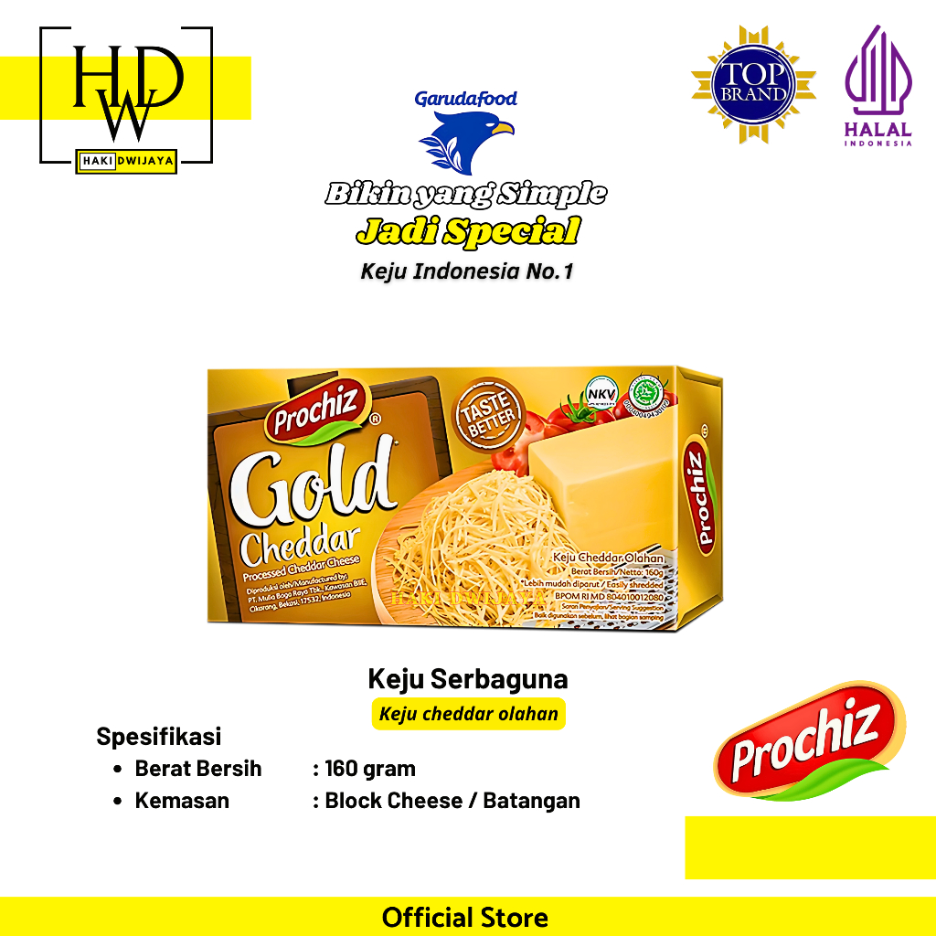 

[160 gram] Prochiz Gold Keju Cheddar Parut
