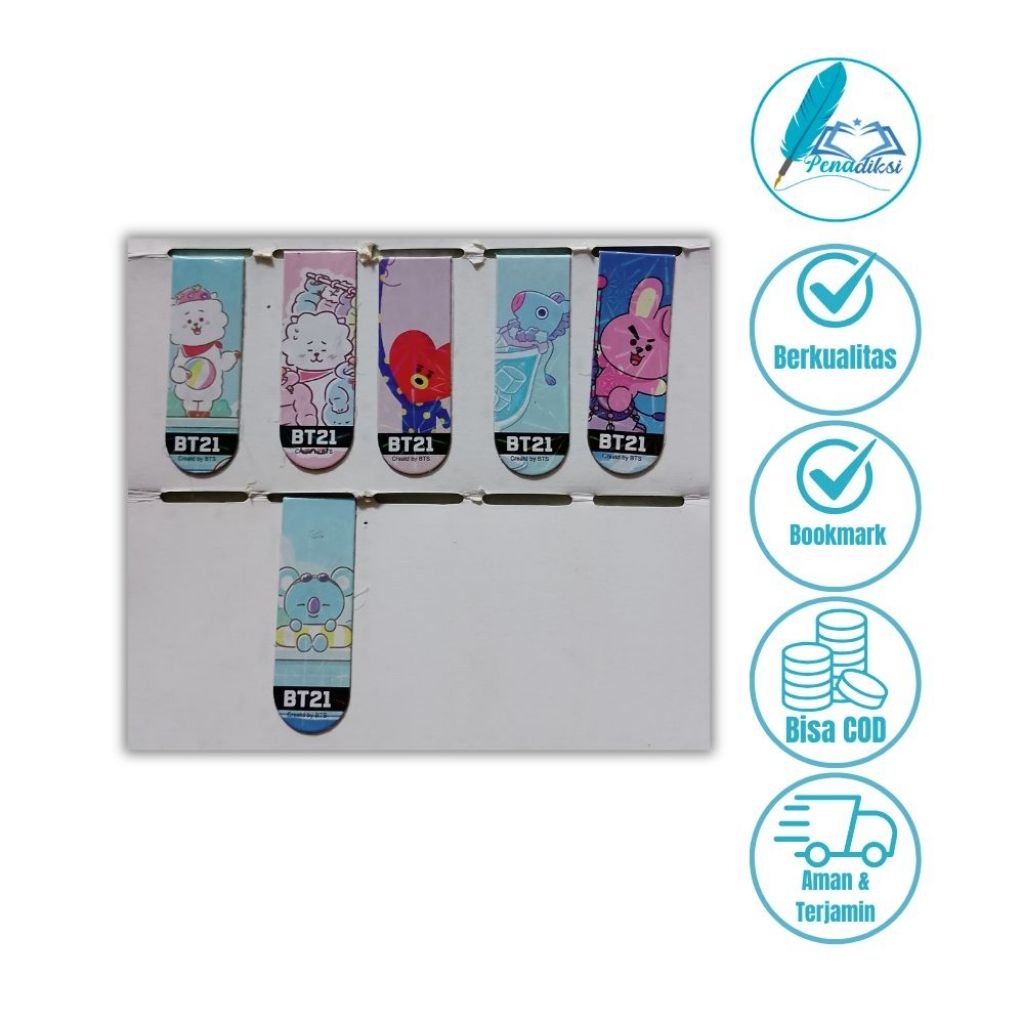 

Magnetic Bookmark Penanda Buku BT21 Harga Satuan