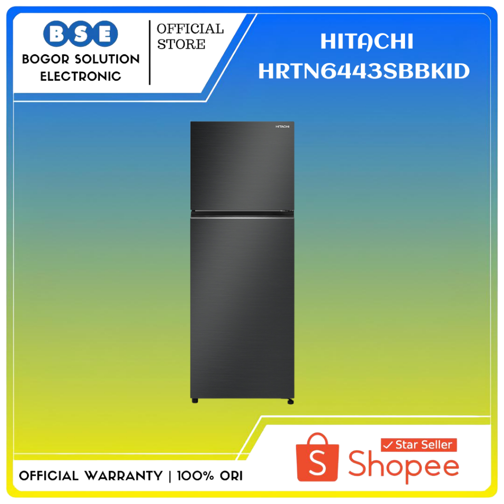 Hitachi HRTN6443SBBKID Kulkas Hitachi 2 Pintu Inverter Compressor 409 Liter