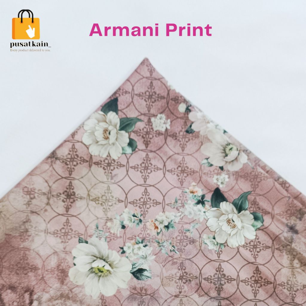 Armani Silk / Armani Print/ Armani Motif / Satin Silk / Satin Motif / Kain Motif / Kain Armani/ Gami