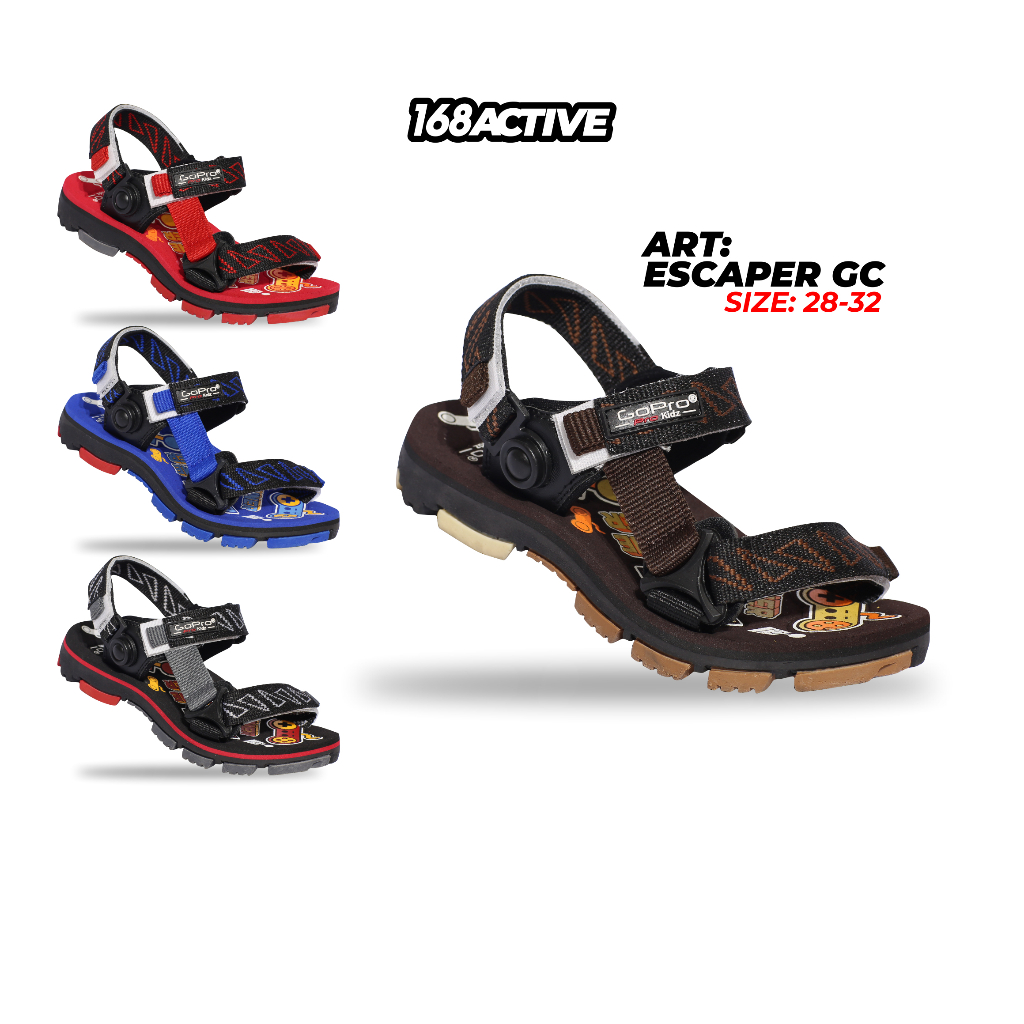 GoPro Adventure - Escaper GC Sandal Gunung Anak Cowok Sendal Outdoor Anti Slip, Nyaman Size 28 - 32