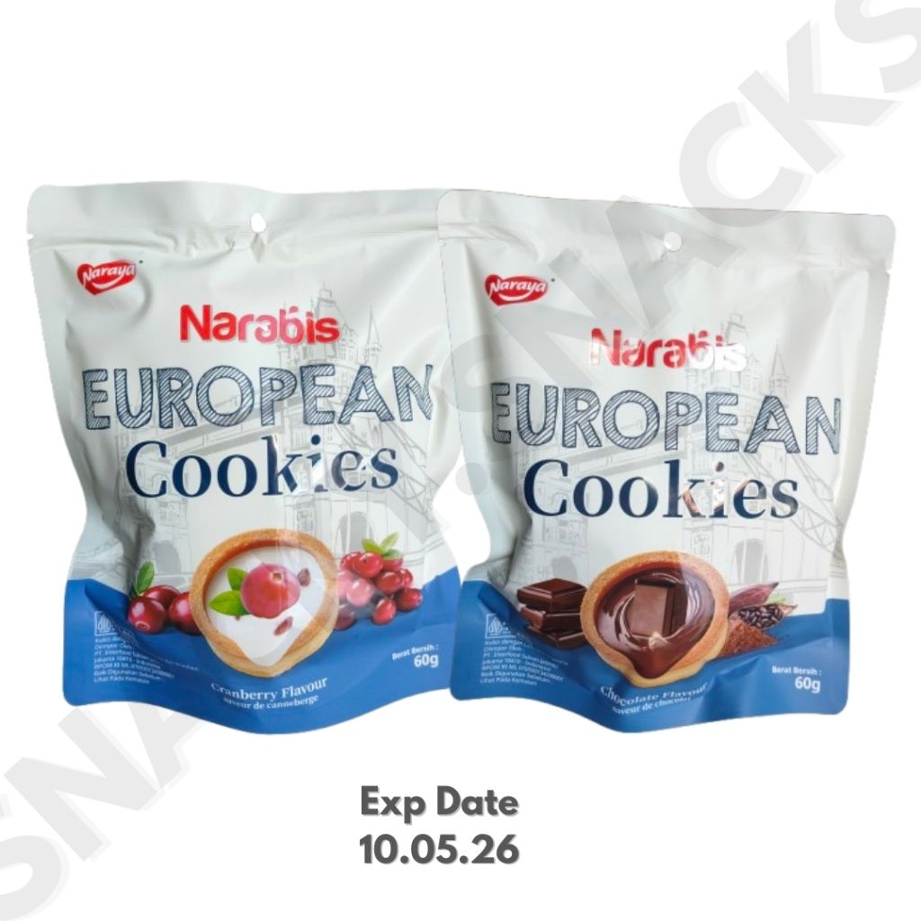 

Narabis European Cookies 60g Bag (isi 5pcs) Halal
