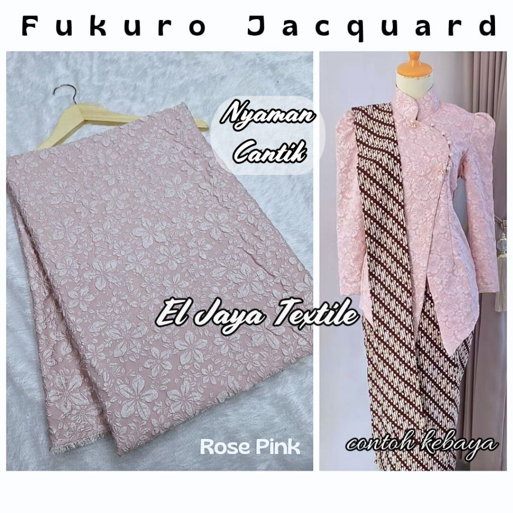Jacquard Fukuro / Kain Jacquard Emboss / Kain Jaguard Emboss Timbul / Bahan Kebaya Janggan / Kain Ja