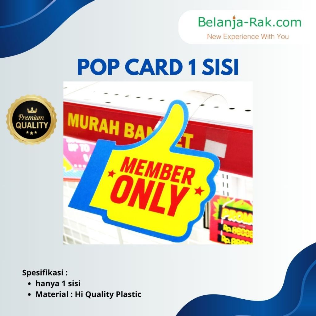 

Pop Card 1 Side MEMBER ONLY Kertas Promo 1 Sisi 1 Pack Isi 20pcs