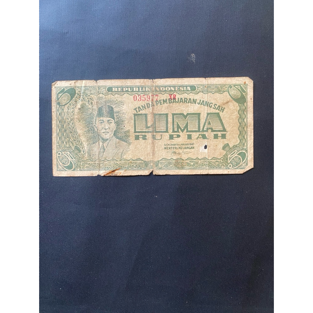 5 rupiah soekarno 1947 fine marta collection 02 seri ori ,koleksib unik dan keperluan nikah