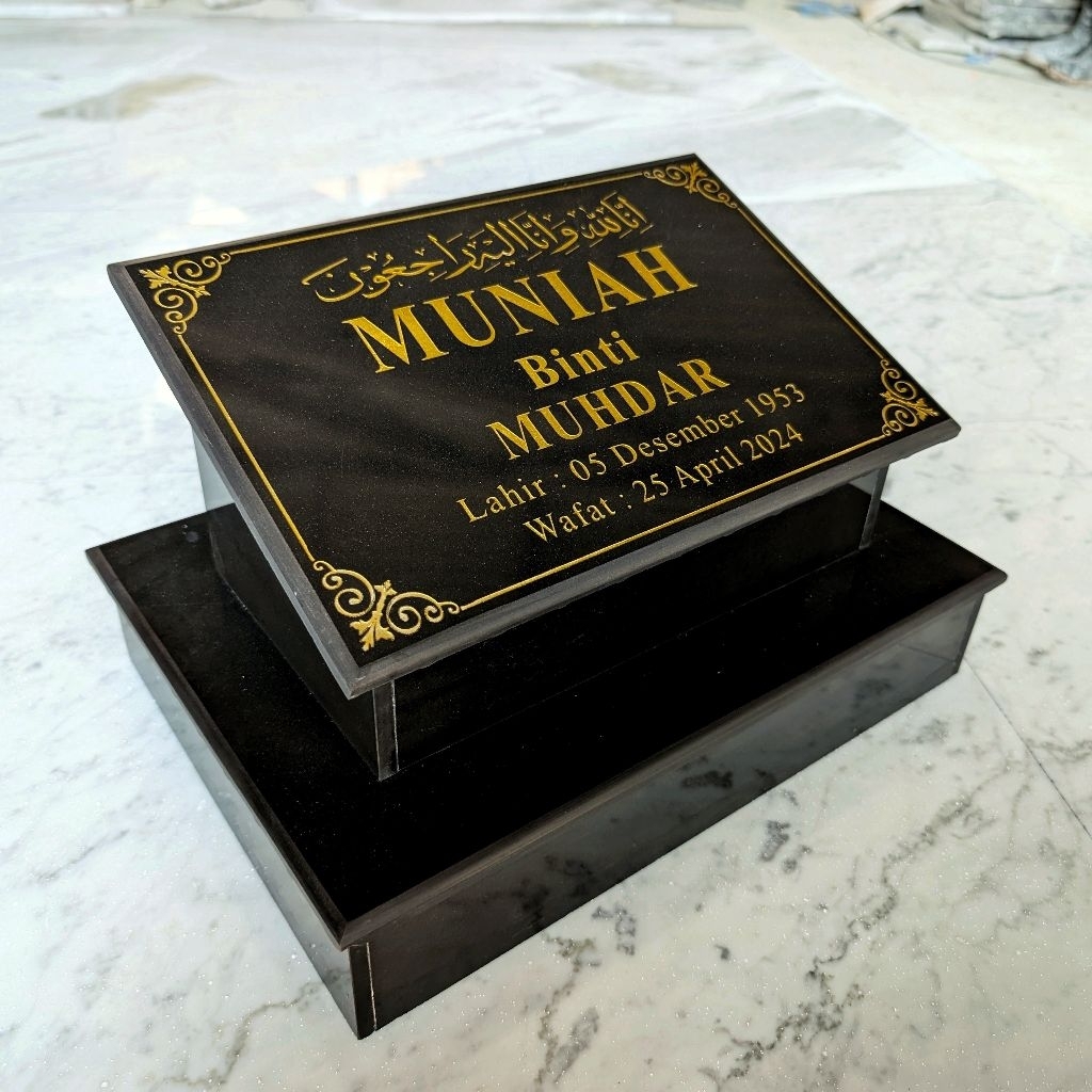 Seni Marmer - Batu Nisan Dudukan Makam Granit 35x25 Cm