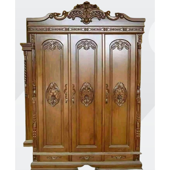 almari mewah murah ukiran ful jepara 3 pintu