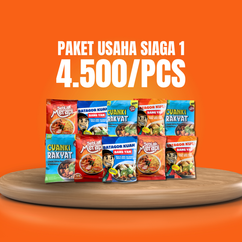 

(10 Pcs) Paket Usaha Seblak Merapi, Cuanki Rakyat, Batagor Kuah Bang Yan Instan Praktis