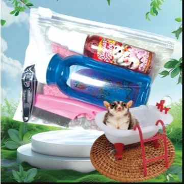 PAKET GSG - Paket Grooming Sugar Glider Paket Mandi Bersih Sugar Glider Indukan Joey Shampoo Parfum 