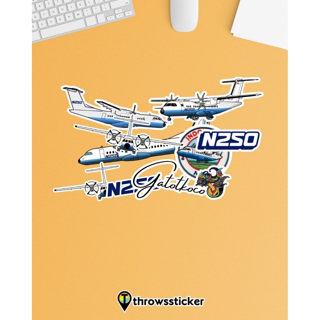 Sticker Pesawat N250