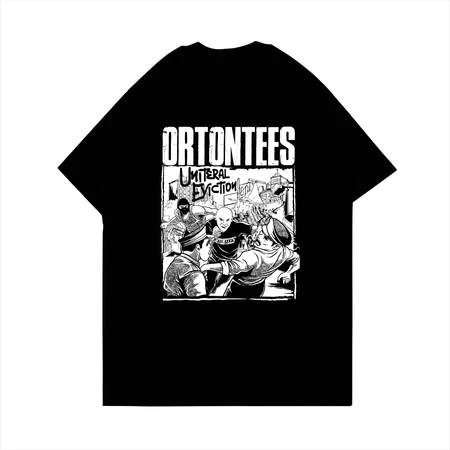 ORTONTEES HIT Baju Kaos HITAM Pria Wanita lengan pendek Kaos Distro Combed Atasan pakaian cowok cewe