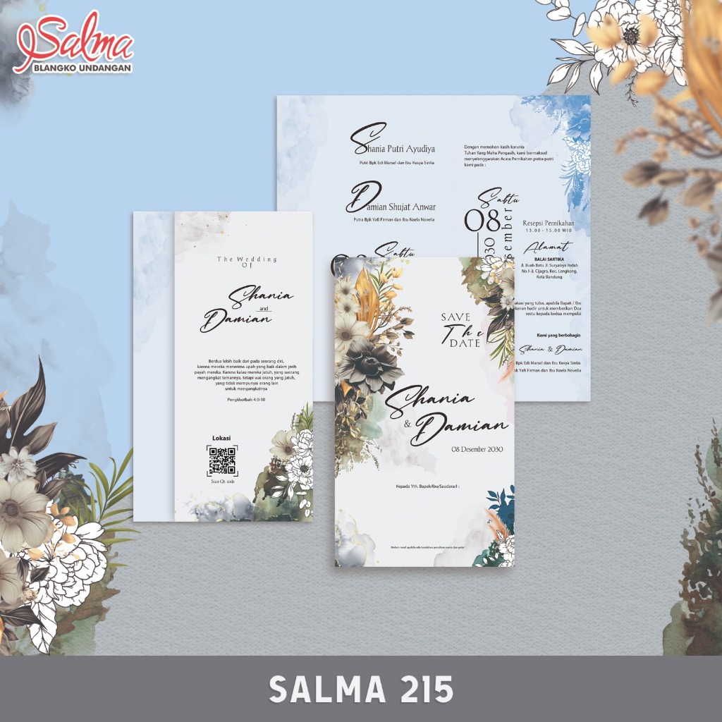 

Blangko undangan atau kertas undangan pernikahan bisa untuk khitan merek SALMA 215 dengan bahan kertas BC premium terbaik harga termurah langsung dari pabrik