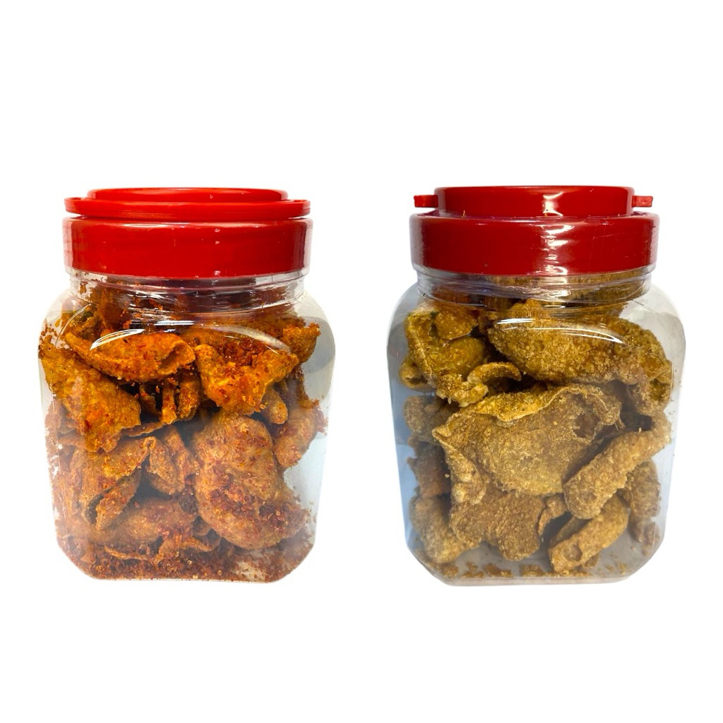 

Emak Cw - 2Pcs Keripik Paket Nage 88 ( Kulit Ayam Pedas Toples, Kulit Ayam Original Toples )