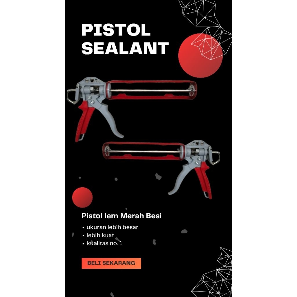 PISTOL LEM SILICONE MERAH BESI