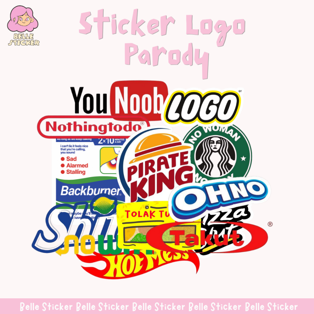 

Stiker Logo Parody Meme 8cm Humor Typo Logo Untuk Case HP Laptop Helm Tumbler Anti Air Handphone