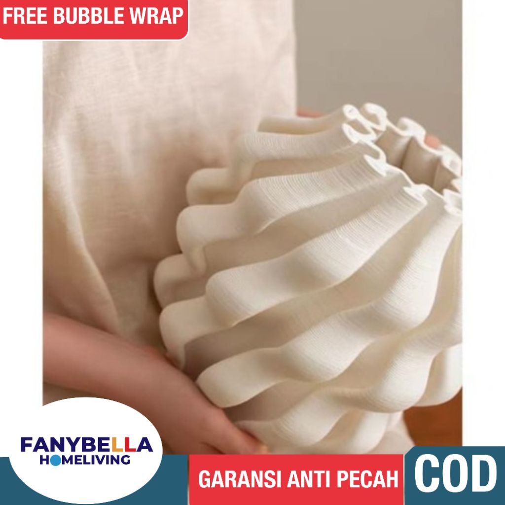 Vas Bunga Keramik Putih Salju  Mewah Nordic Unik Dekorasi Rumah